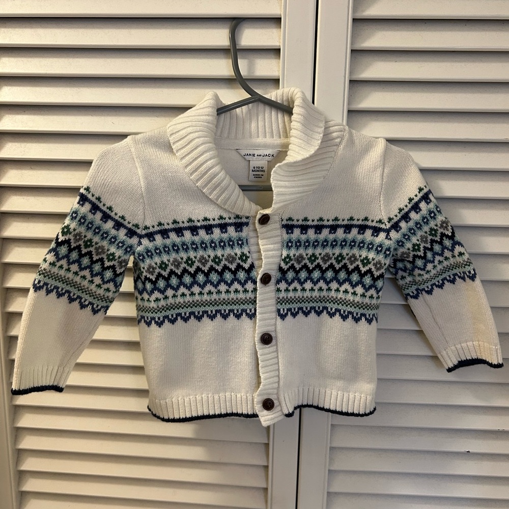 Janie and Jack Infant Fair Isle Cadigan